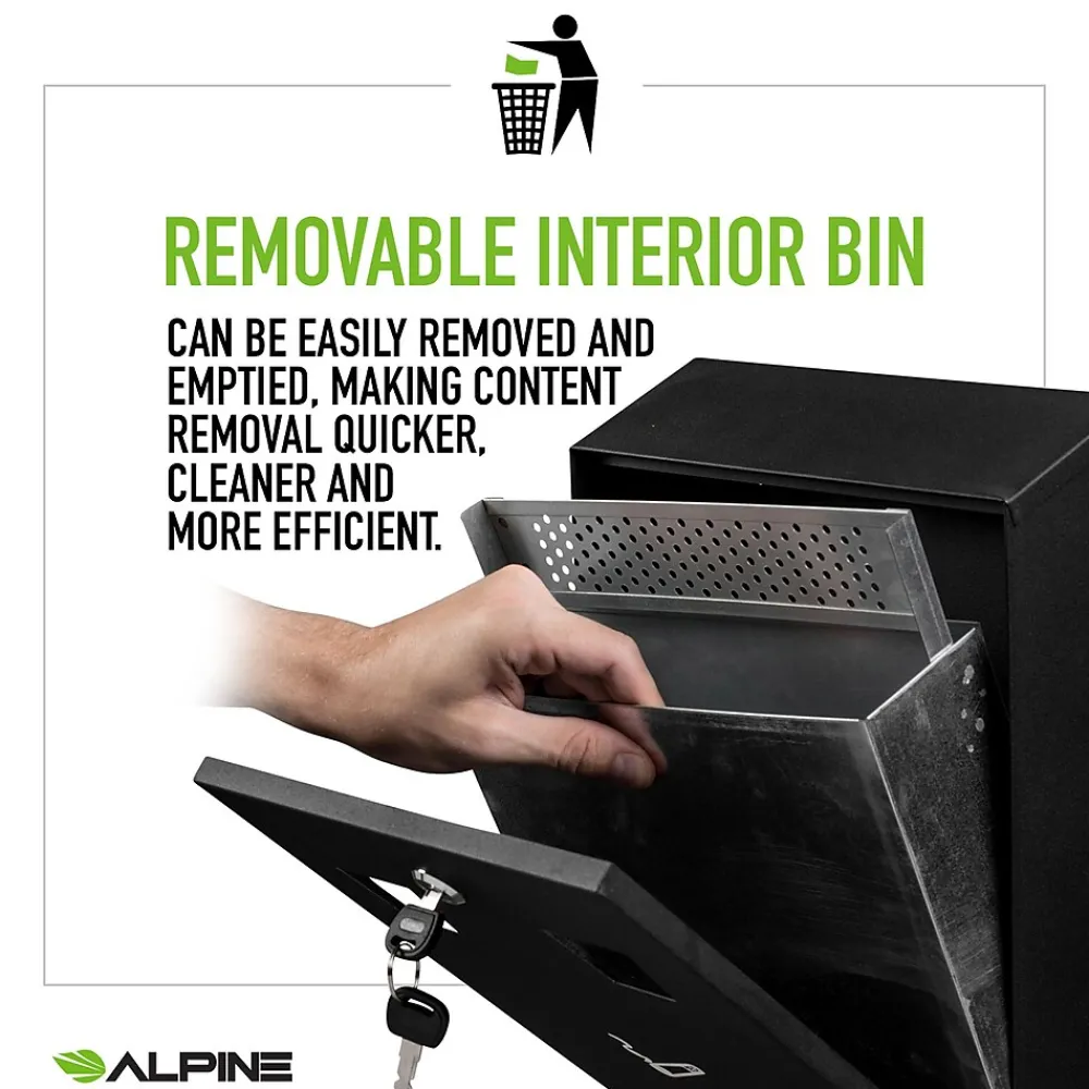 Stainless Steel Outdoor Cigarette Receptacle, 1 Gallon, Black (490-01-BLK)<Alpine Industries Discount
