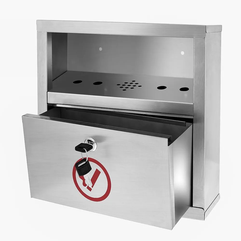 Stainless Steel Outdoor Cigarette Receptacle, 1 Gallon, Stainless Steel (490-02-SS)<Alpine Industries Hot