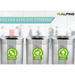 Stainless Steel Indoor Trash Can with Open Lid, 50-Gallon, 2/Pack (ALP475-50-2PK)<Alpine Industries Hot