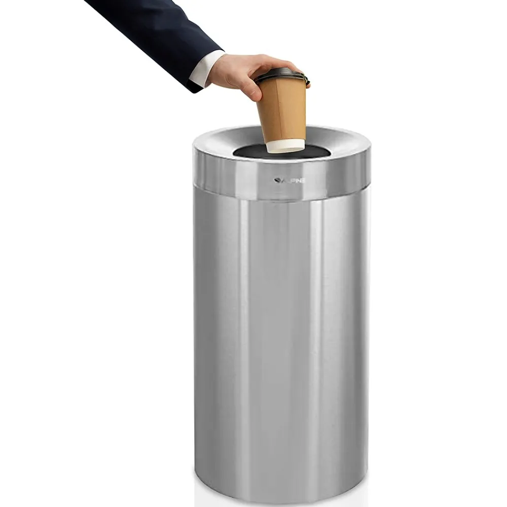 Stainless Steel Trash Can with Open Lid, 27-Gallon, 2/Pack (ALP475-27-2PK)<Alpine Industries Best