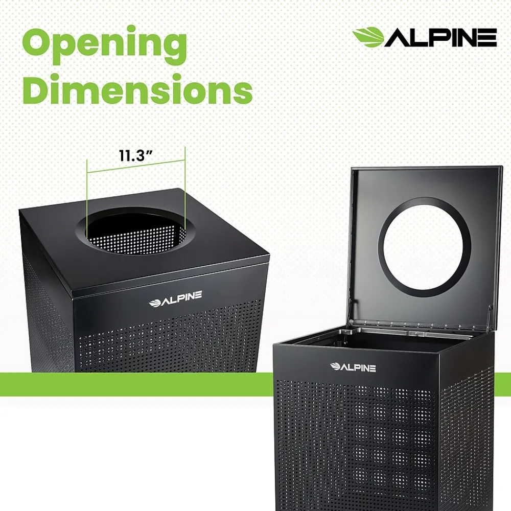 Stainless Steel Trash Can, 40 Gallon, Black (ALP438-40-BLK-MK)<Alpine Industries Hot