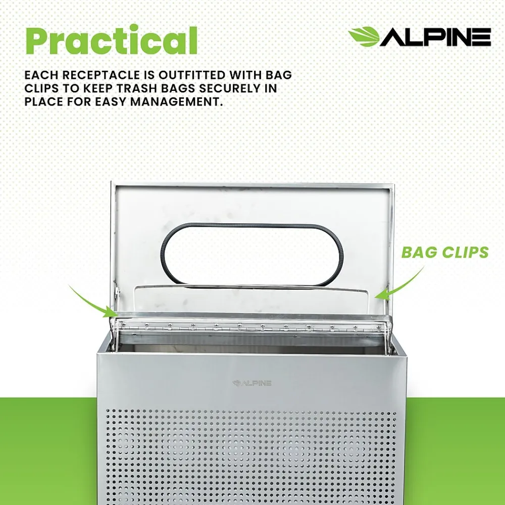 Stainless Steel Trash Can, 23 Gallon, Silver (ALP438-23-SS-MK)<Alpine Industries Sale