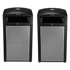 Steel Outdoor Commercial Trash Can with Ashtray Dome Lid, 40-Gallon, Silver, 2/Pack (ALP472-40-SIL-2PK)<Alpine Industries Discount