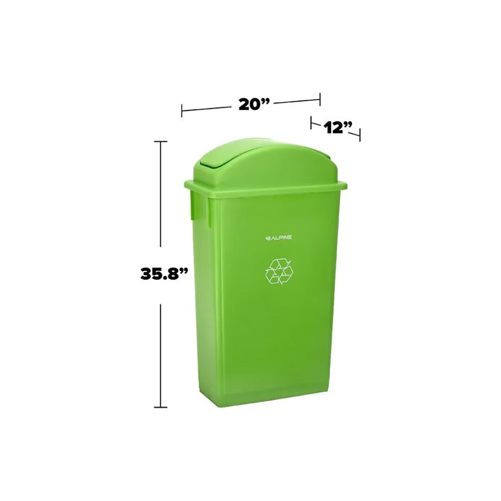Trash Can with Swing Lid, 23-Gallon, Lime Green, 3/Pack (4778-1-LGRN-3)<Alpine Industries Best