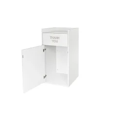 Wood Trash Can, 40 Gallon, White, 2/Pack, (476-WHI-2PK)<Alpine Industries New