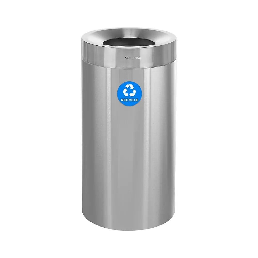 Alpine Single-Stream Recycling Station, 27 Gallon, Stainless Steel (ALP475-27-R)<Alpine Industries Clearance