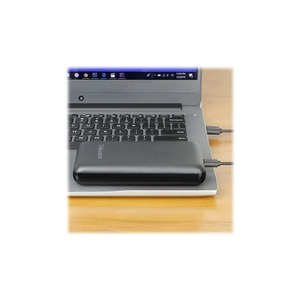 USB Power Bank for Most Smartphones, 20000mAh, Black (ASPB20KF)<Aluratek Outlet