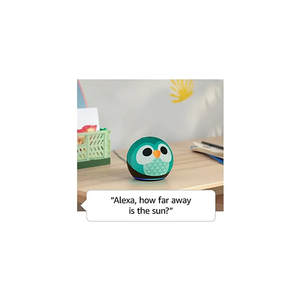 Amazon Echo Dot (5th Gen) Kids Bluetooth, Wi-Fi Wireless Smart Speaker, Owl (B09B9CD1YB)