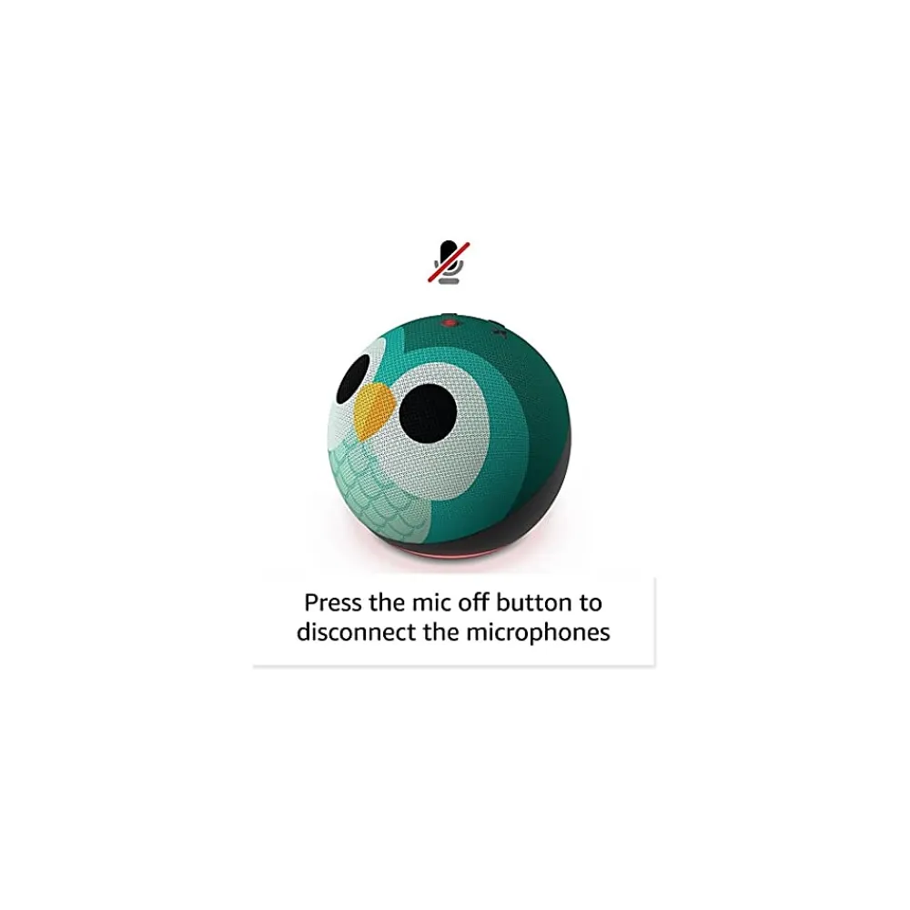 Amazon Echo Dot (5th Gen) Kids Bluetooth, Wi-Fi Wireless Smart Speaker, Owl (B09B9CD1YB)
