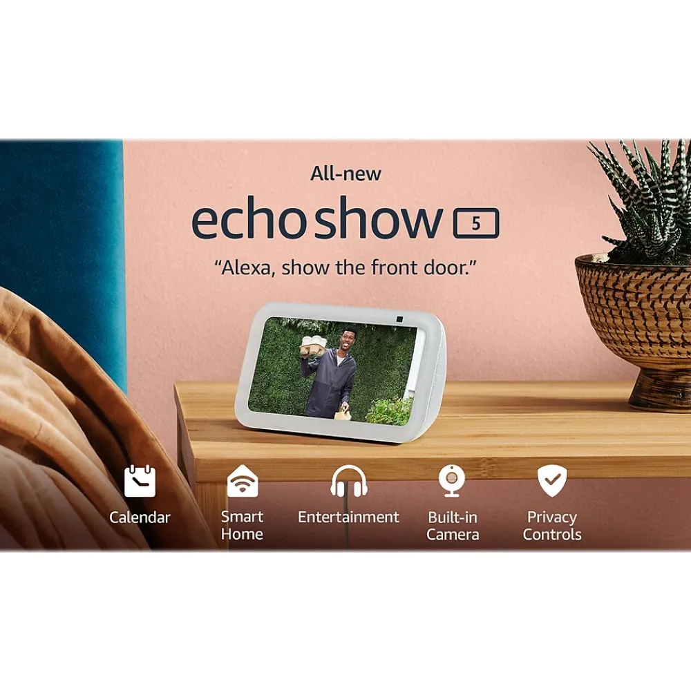 Amazon Echo Show 5 (3rd Gen) 5.5" Smart Display, Glacier White (B09B2QTGFY)