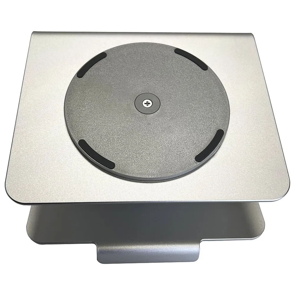 9" x 9" Aluminum Rotating Laptop Stand for 17" Laptops, Silver (AMRNS04)<Amer Online