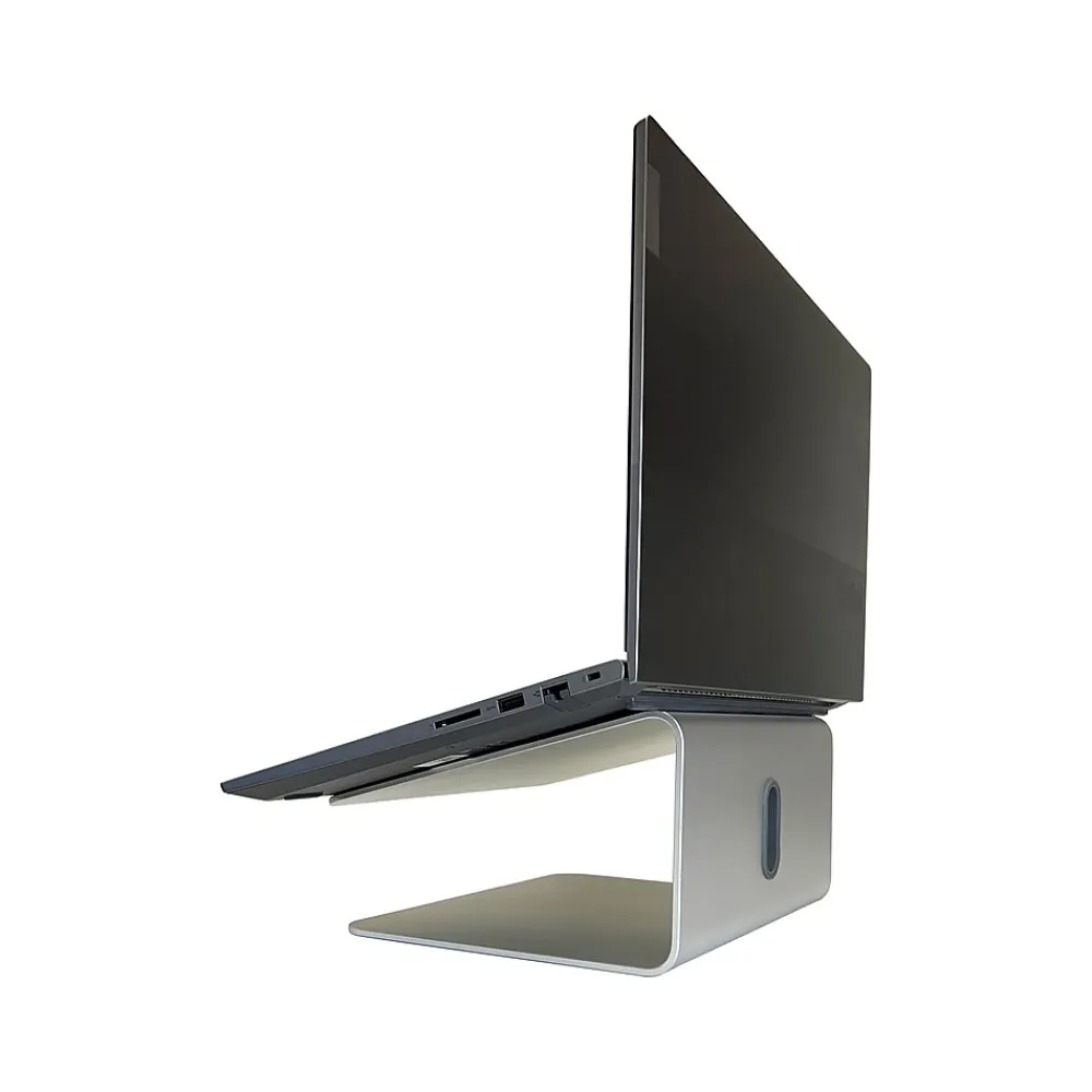 9" x 9" Aluminum Rotating Laptop Stand for 17" Laptops, Silver (AMRNS04)<Amer Online