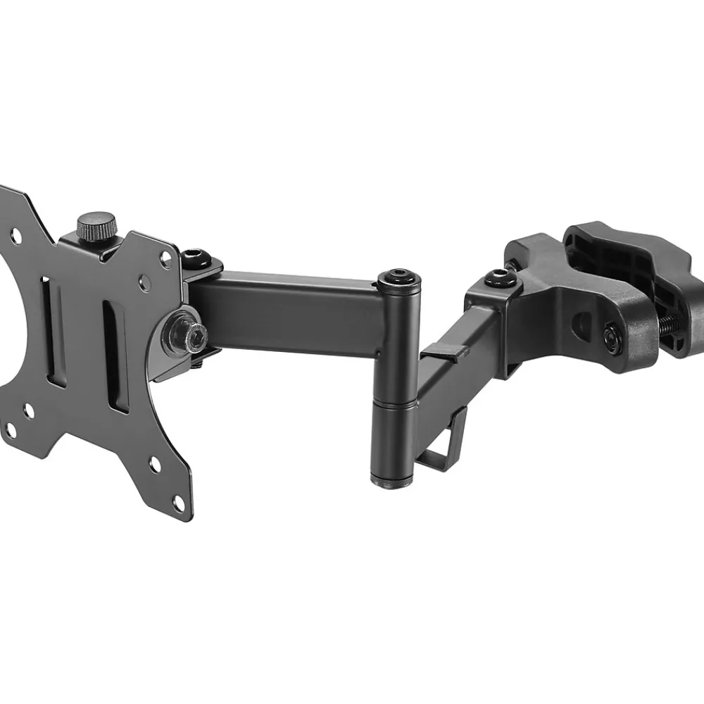 Sale Amer Adjustable Full-Motion Pole Mount Monitor Arm, Up to 32" Monitor, Black (PM111)