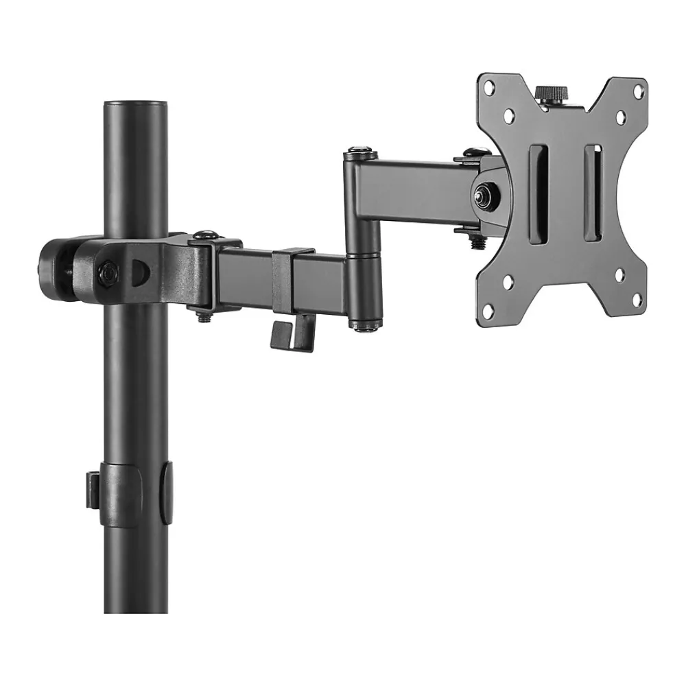 Sale Amer Adjustable Full-Motion Pole Mount Monitor Arm, Up to 32" Monitor, Black (PM111)