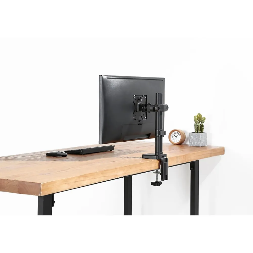 Online Amer Adjustable Pivot Pole Mount Monitor Arm, Up to 32" Monitor, Black (PM100)