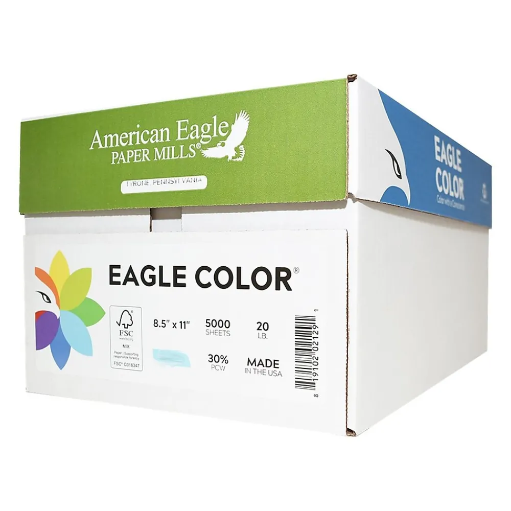 Copy Paper*American Eagle 30% Recycled Colored Paper, 20 lbs., 8.5" x 11", Canary, 500/Ream, 10 Reams/Carton (4760050)