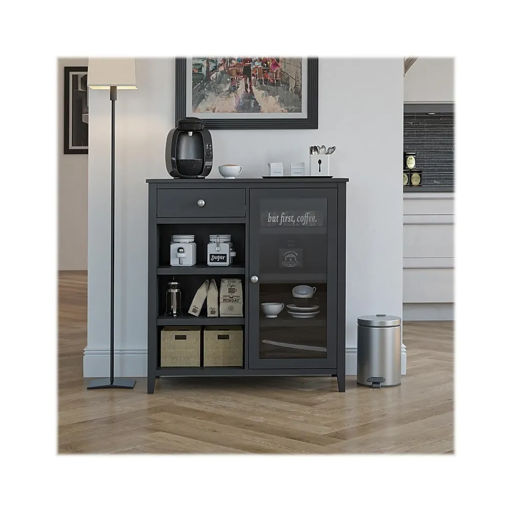 Storage Cabinets*Ameriwood Tuxedo 34.9" Bar Cabinet with 7 Shelves, Black (3969872COM)