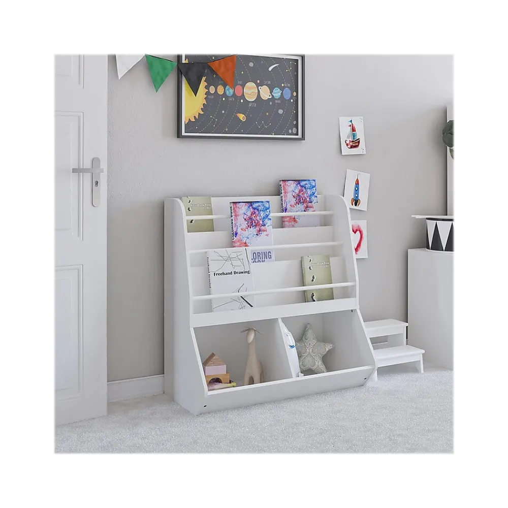 Bookcases*Ameriwood Tyler 36"H 5-Shelf Bookcase, White Particle Board (4947013COM)