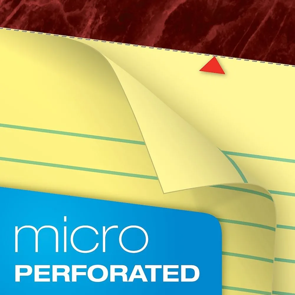 Notepads|Ampad Gold Fibre Notepads, 8.5" x 11.75", Wide Ruled, Canary, 50 Sheets/Pad, 4 Pads/Pack (TOP20-032R)