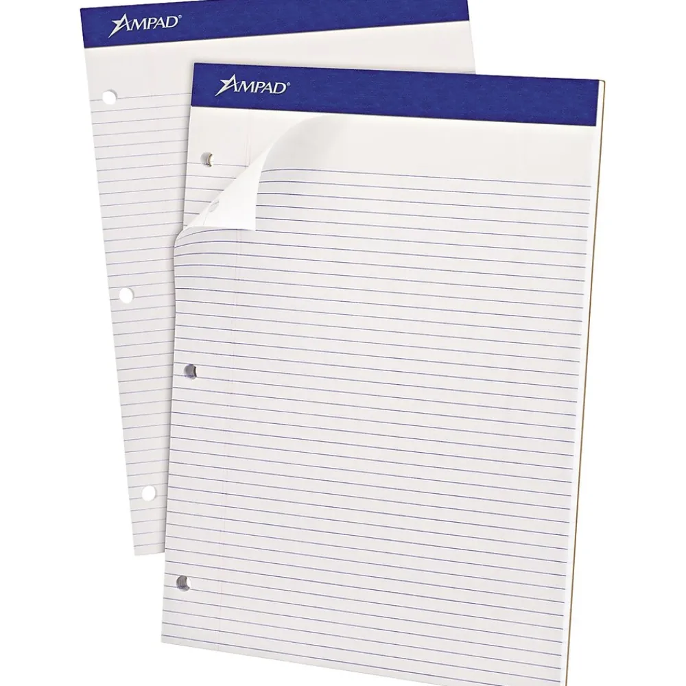 Notepads|Ampad Notepad, 8.5" x 11.75", Narrow Ruled, White, 100 Sheets/Pad (20-346)