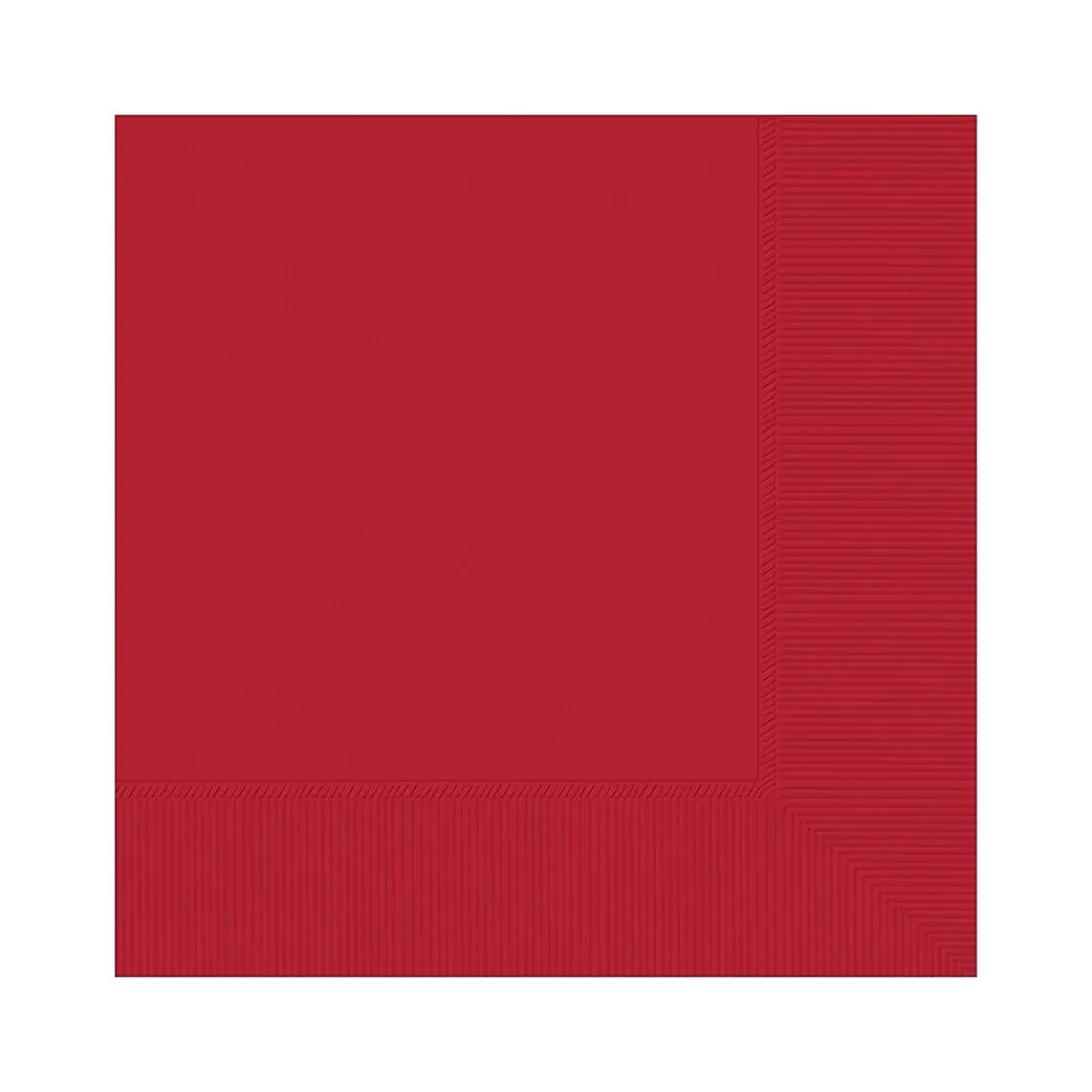 Amscan Lunch Napkin, 2-Ply, Red, 100 Napkins/Pack, 5 Packs/Carton (600011.40)