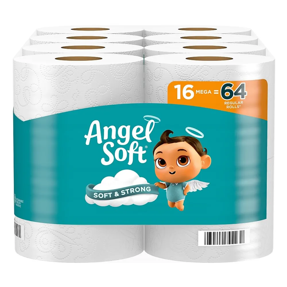 Mega Toilet Paper, 2-ply, White, 320 Sheets/Roll, 16 Rolls/Case (79423/02/01)<Angel Soft Best