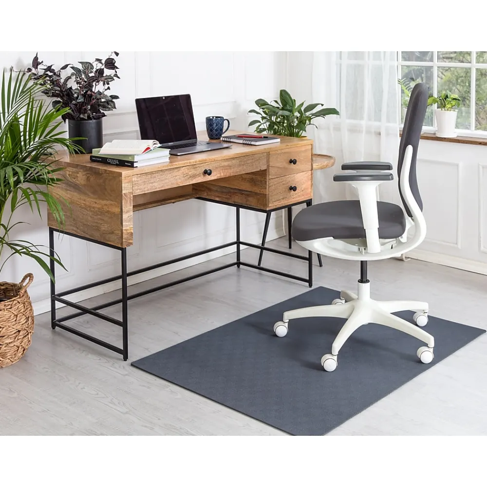 Chair Mats*Anji Mountain Rug'd Beluga Carpet & Hard Floor Chair Mat, 36" x 48", Gray Polyester (AMB9029)