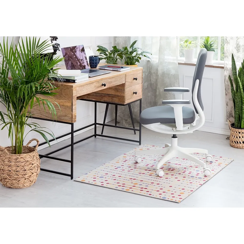 Chair Mats*Anji Mountain Rug'd Del Marcos Carpet & Hard Floor Chair Mat, 36" x 48", Multicolor Polyester (AMB9028)