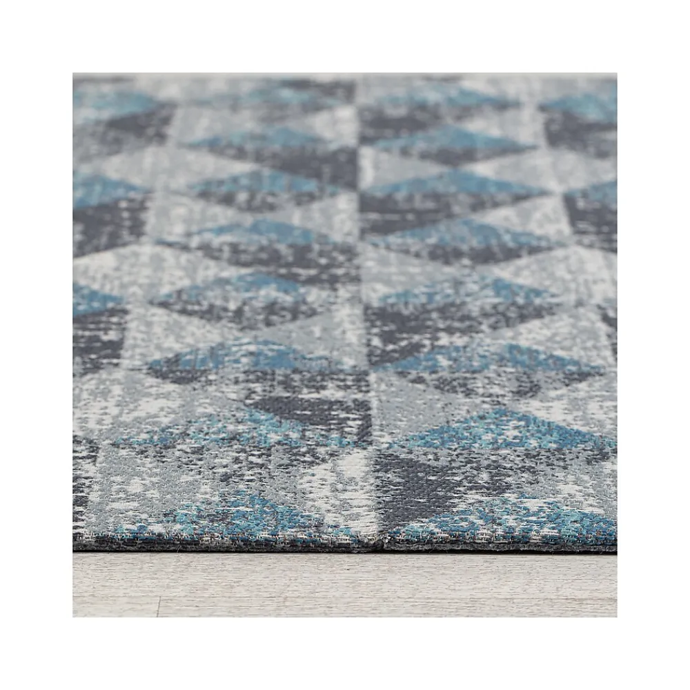 Chair Mats*Anji Mountain Rug'd Tromso Carpet & Hard Floor Chair Mat, 36" x 48", Blue/Black/Gray (AMB9035)