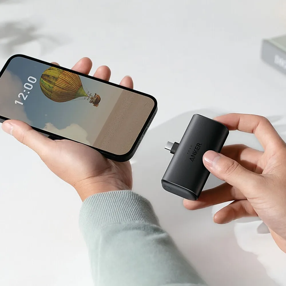 Nano USB-C Power Bank, 5000 mAh, Black (A1653H11-1)<Anker Sale