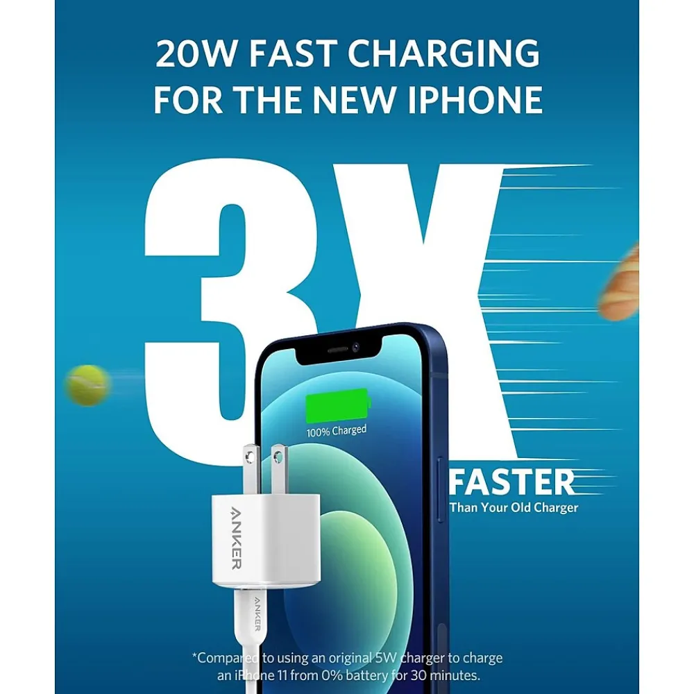 PowerPort PD Nano 20W USB-C Wall Charger, White (6810029)<Anker Sale