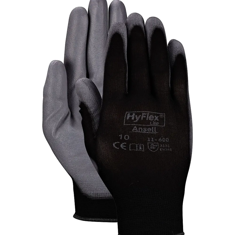 Ansell HyFlex Light Duty Multi-Purpose Safety Gloves, Palm Coated, X-Large, 12 Pairs