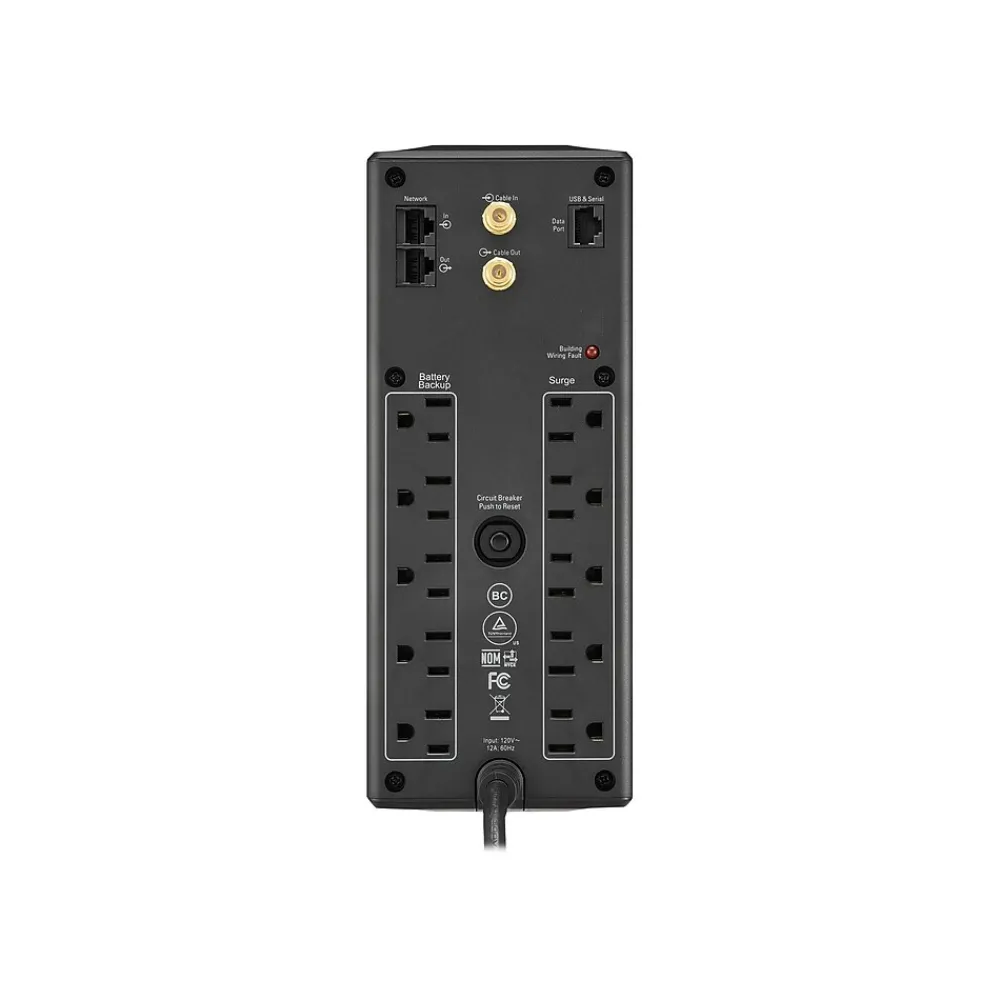 APC Back UPS Pro 1350VA 10-Outlet Battery Backup and Surge Protector, Black (BX1350M)