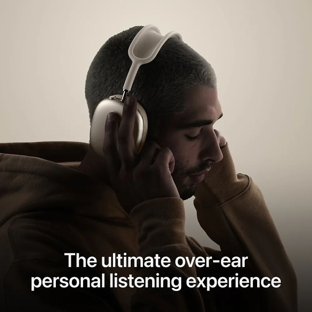 AirPods Max Wireless Active Noise Canceling Over-Ear Headset, USB-C, Bluetooth, Midnight (MWW43AM/A)<Apple Online