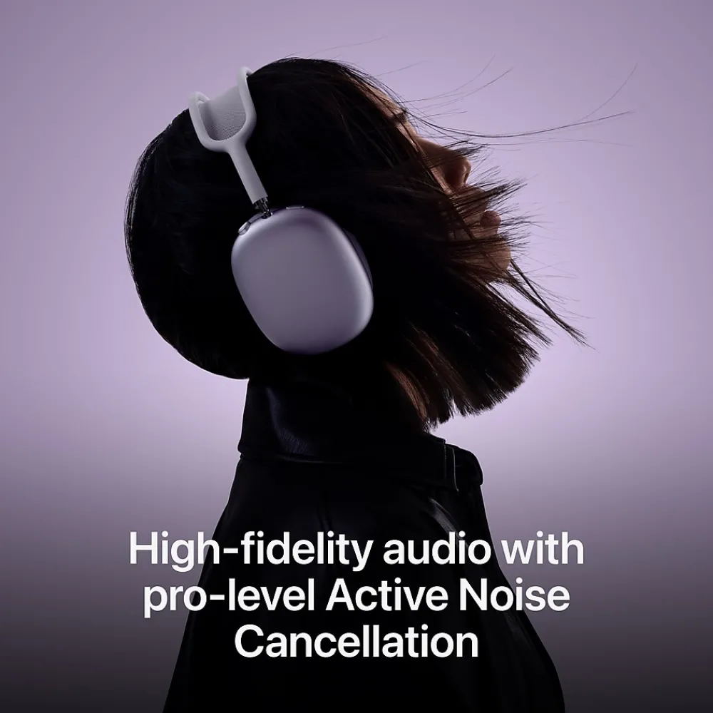 AirPods Max Wireless Active Noise Canceling Over-Ear Headset, USB-C, Bluetooth, Midnight (MWW43AM/A)<Apple Online