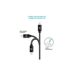 Apple Certified Durable Lightning Cable for iPhone/iPad, 10-ft, Black (LGHTMFI10FT-BLK)<LAX Gadgets Outlet