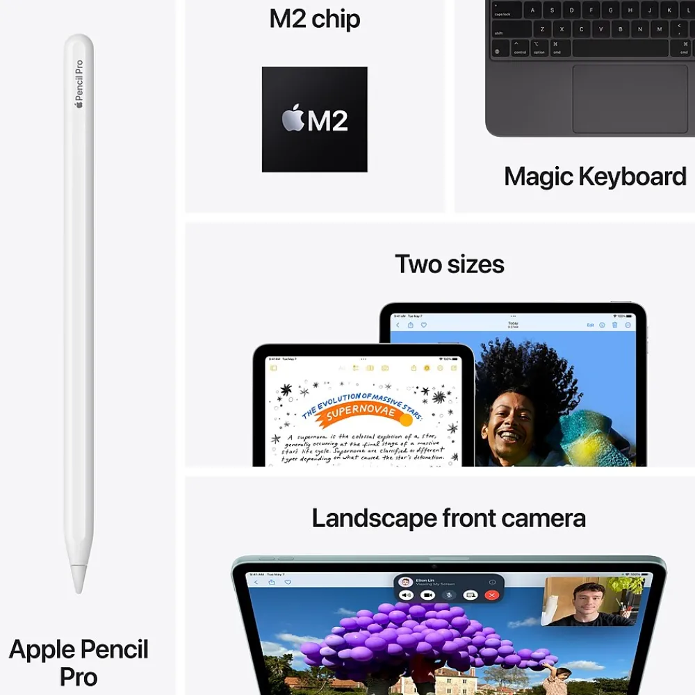 iPad Air M2 Chip 13" Tablet, 128GB, Wi-Fi, Purple (MV2C3LL/A)<Apple Sale