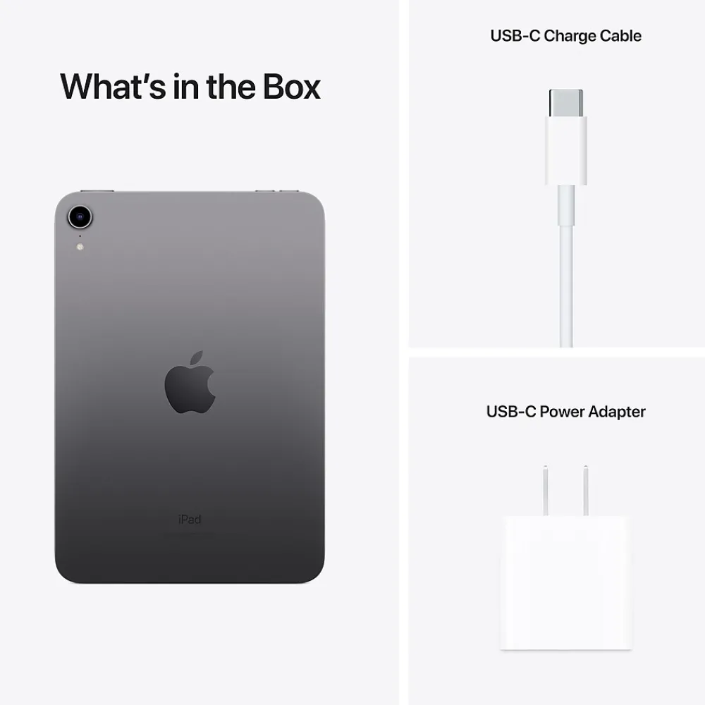 iPad mini 8.3" Tablet, 64GB, WiFi, 6th Generation, Space Gray (MK7M3LL/A)<Apple Clearance