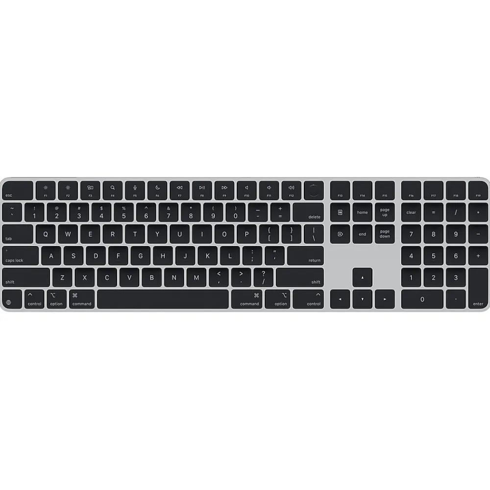 Sale Apple Magic Keyboard with Touch ID and Numeric Keypad for Mac, Silver/Black (MXK83LL/A)