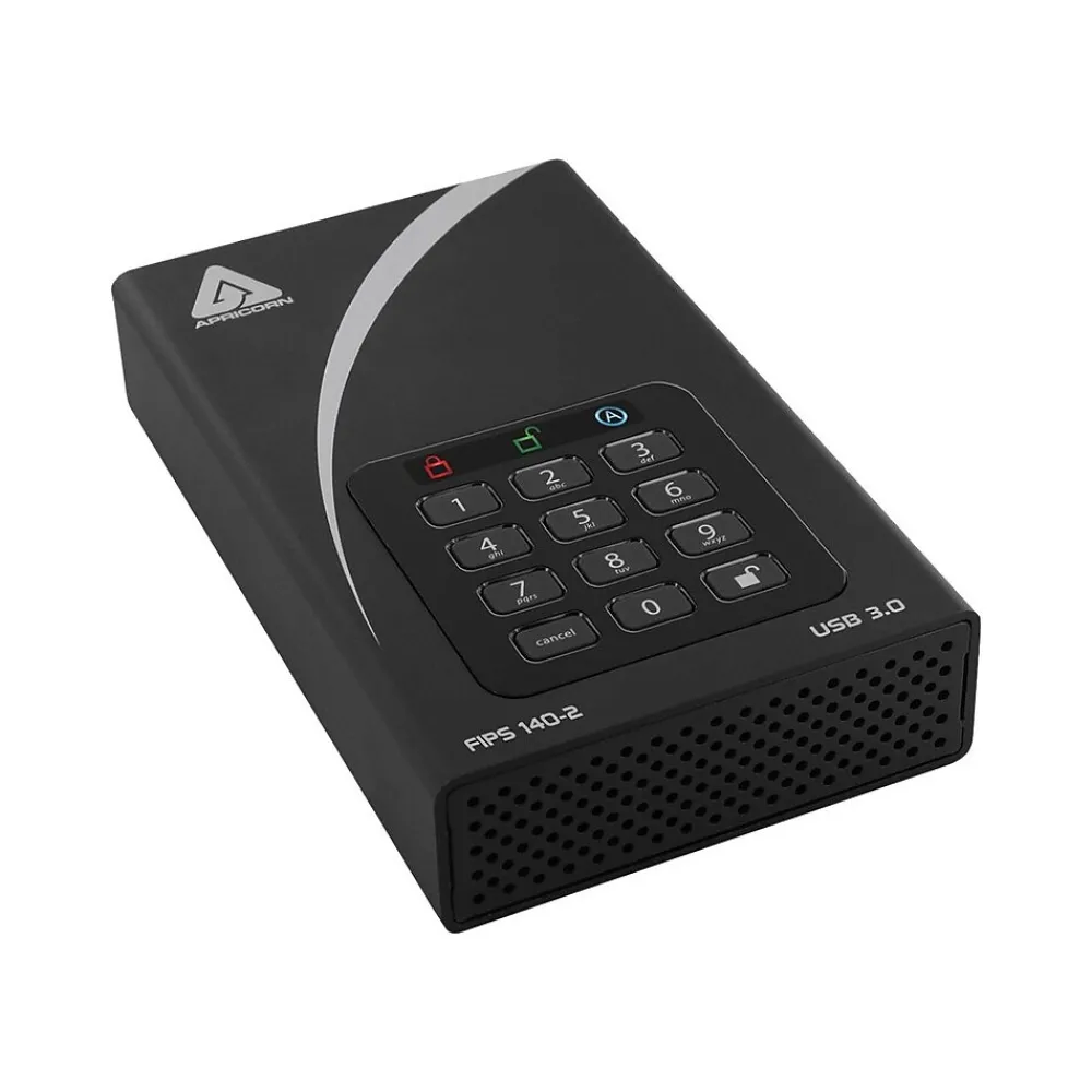 Clearance Apricorn Aegis Padlock 8GB USB 3.0 Type A Flash Drive, Black (ADT-3PL256F-8000)