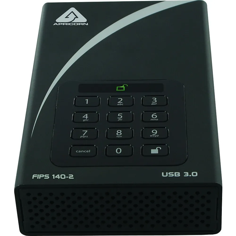 Clearance Apricorn Aegis Padlock 8GB USB 3.0 Type A Flash Drive, Black (ADT-3PL256F-8000)