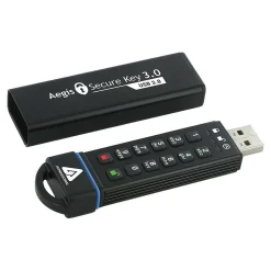 Clearance Apricorn Aegis Secure Key 480GB USB 3.0 Type A Flash Drive, Black (ASK3-480GB)