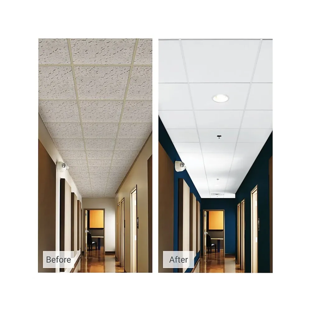 Armstrong DUNE Second Look Tegular Edge Ceiling Tile, 24" x 48", White, 10/Carton (BP2722A)
