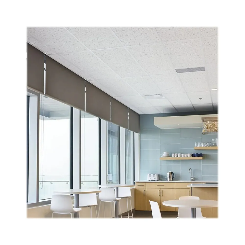 Armstrong FISSURED Square Lay-In Edge Ceiling Tile, 24" x 24", White, 16/Carton (BP896)