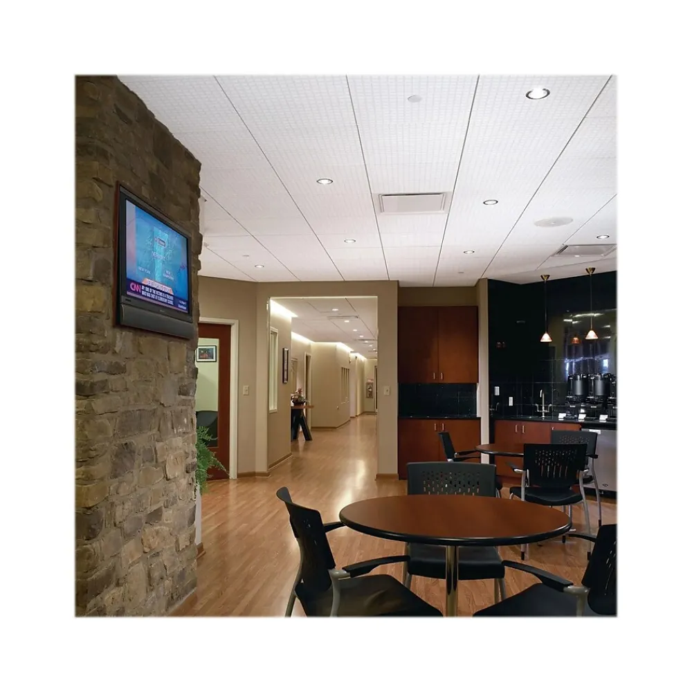 Armstrong GRAPHIS Rustex Beveled Tegular Edge Ceiling Tile, 24" x 24", White, 12/Carton (BP2600)