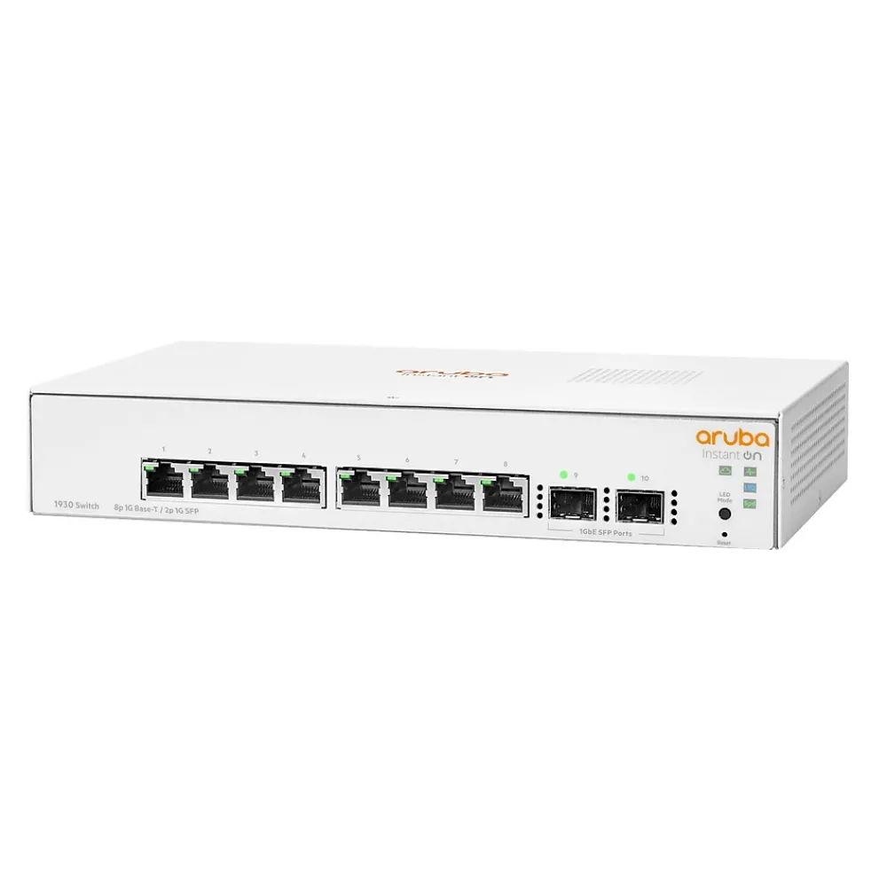 Sale Aruba Instant On 1930 8-Port Gigabit Ethernet Managed Switch, 10/100/1000 Mbps, White (JL680A#ABA)