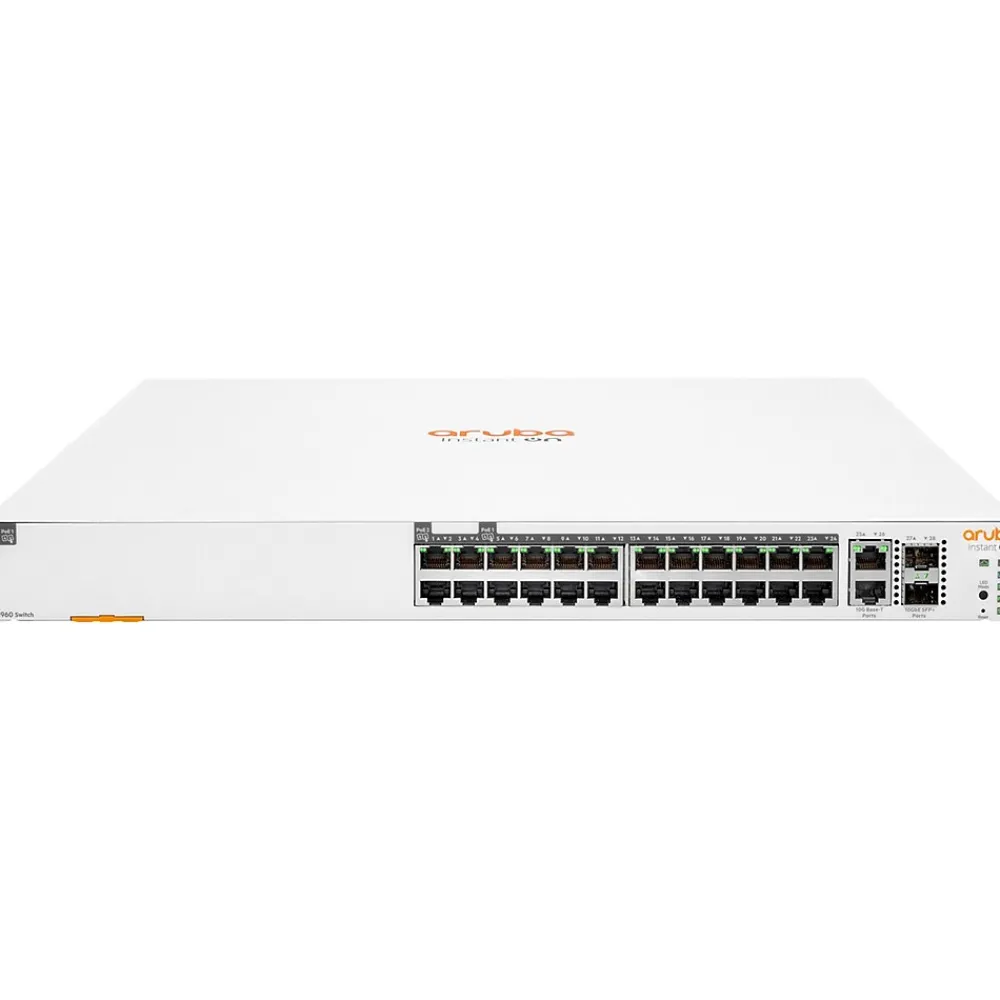 Online Aruba Instant On 1960 24-Port Gigabit Ethernet Managed Switch, 10/100/1000 Mbps, White (JL807A#ABA)