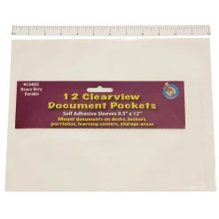 Sheet Protectors|Ashley Heavy Duty Self-Adhesive Sheet Protector, 9" x 12", Clear, 12 Per Pack, 3 Packs (ASH10405-3)