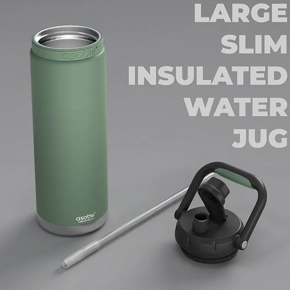 ASOBU Canyon Stainless Steel Vacuum Insulated Water Bottle, 50 oz., Green (ADNATMF7G)