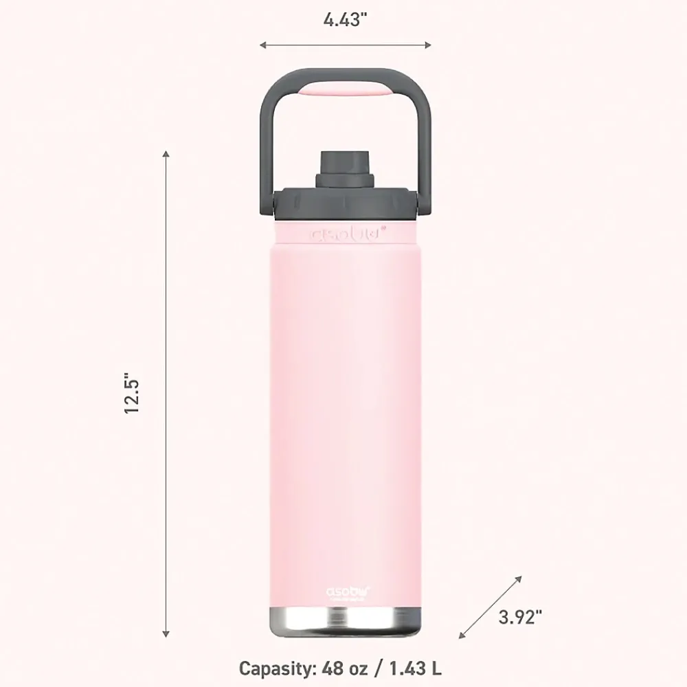 ASOBU Canyon Stainless Steel Vacuum Insulated Water Bottle, 50 oz., Pink (ADNATMF7P)